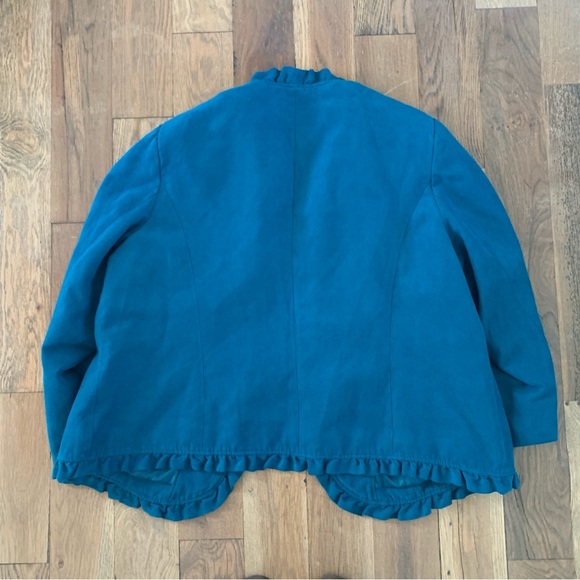 Dress barn Blue Ruffle Front Blazer Size 18/20 - Picture 5 of 11